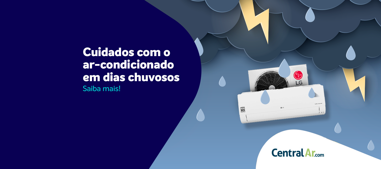 imagem em azul escuro e claro, com um ar-condicionado