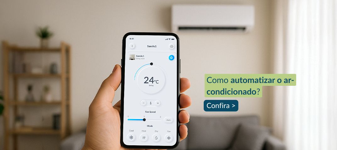 Como automatizar ar-condicionado - Smartphone controlando temperatura