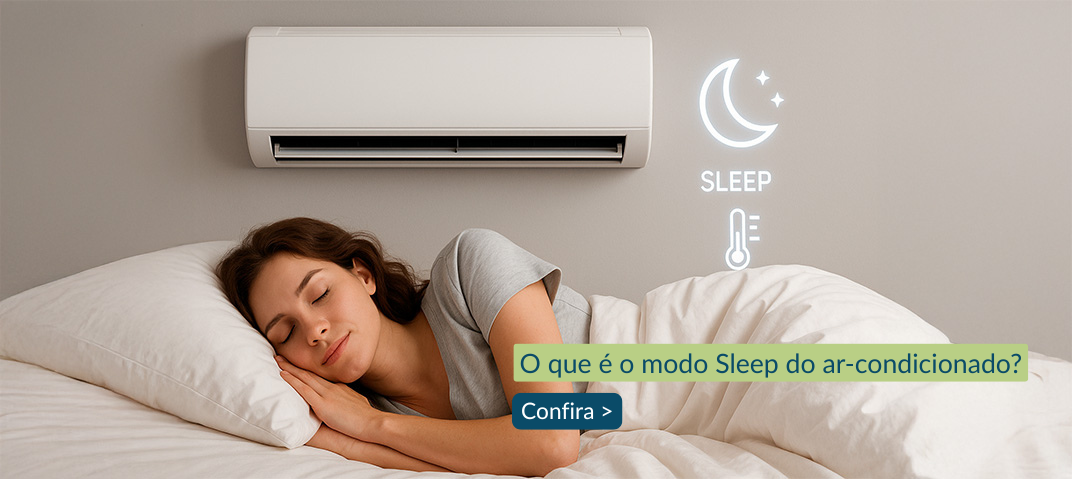 Mulher dormindo com modo sleep do ar-condicionado ativado