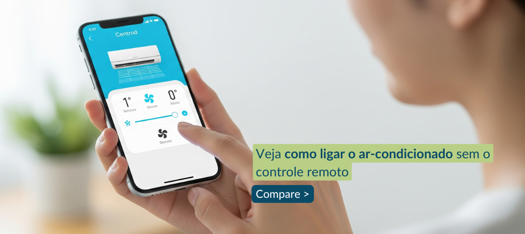Pessoa ligando celular sem controle remoto