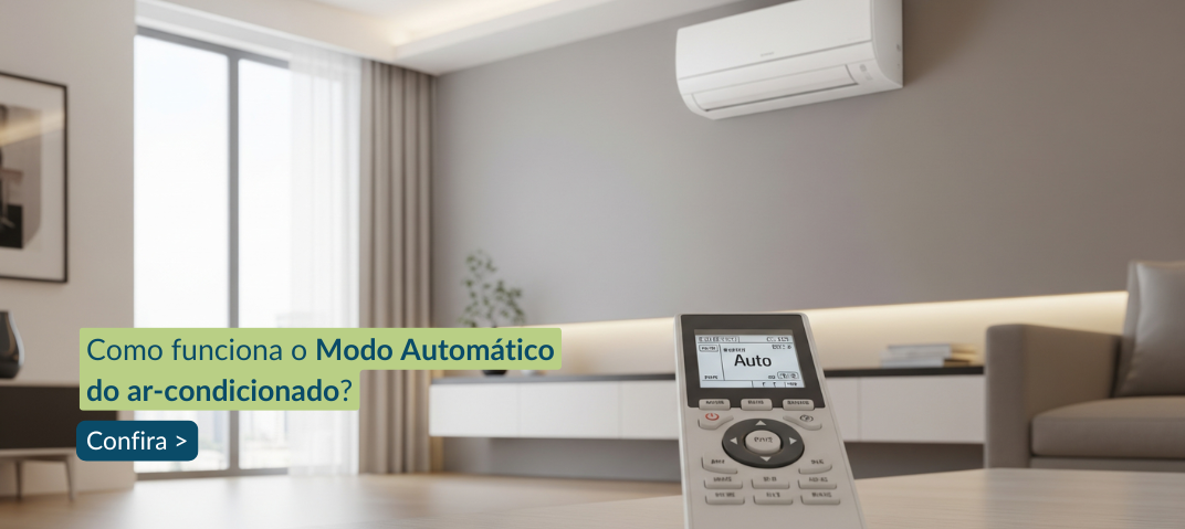 Ar-condicionado no modo automático em sala de estar