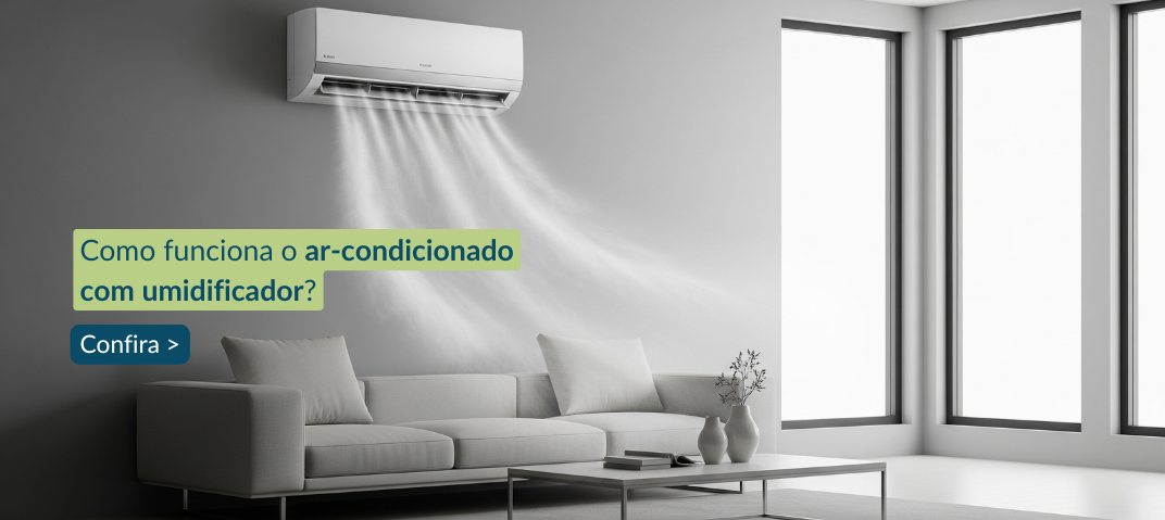 Ar-condicionado com umidificador em sala de estar