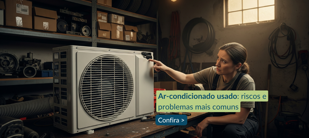 Pessoa com ar-condicionado usado