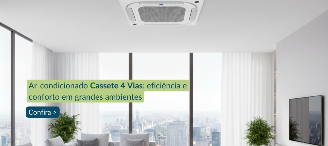 Cassete 4 vias Carrier em sala de estar