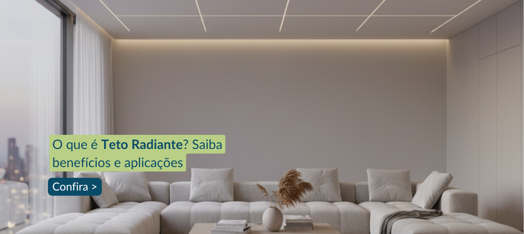 Sala de estar com teto radiante