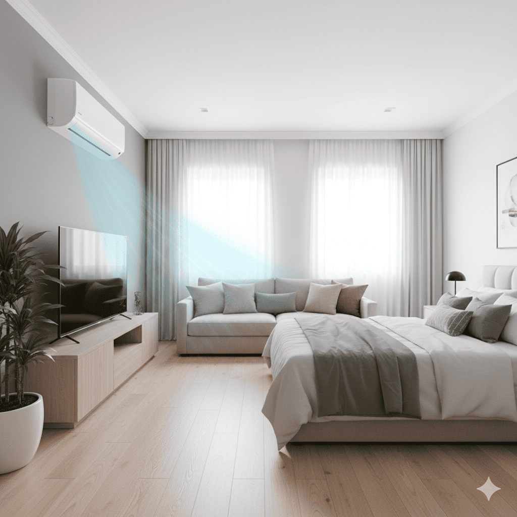 ar-condicionado para studio em ambiente