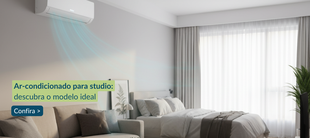 Ar-condicionado para studio instalado em ambiente
