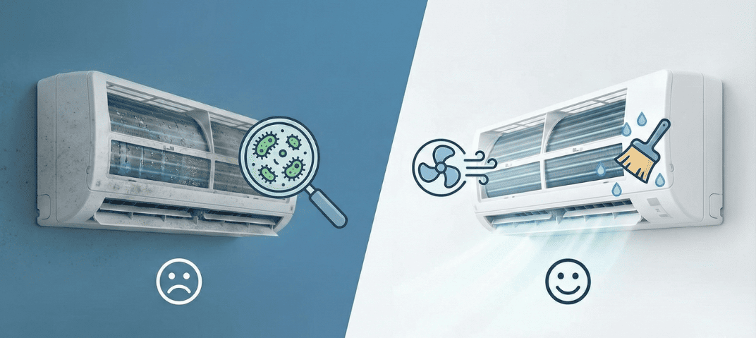 Como funciona a autolimpeza no ar-condicionado?