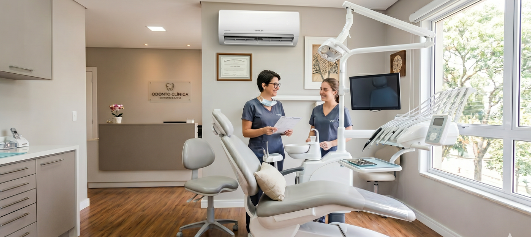 Consultório odontológico com ar-condicionado