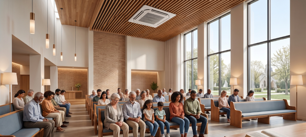 Ar-condicionado instalado em igreja