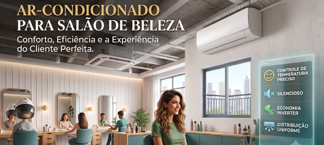 Ar-condicionado instalado em Salão de Beleza